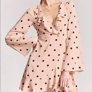 Forever 21 Pink Dress Black Polka Dots NEW